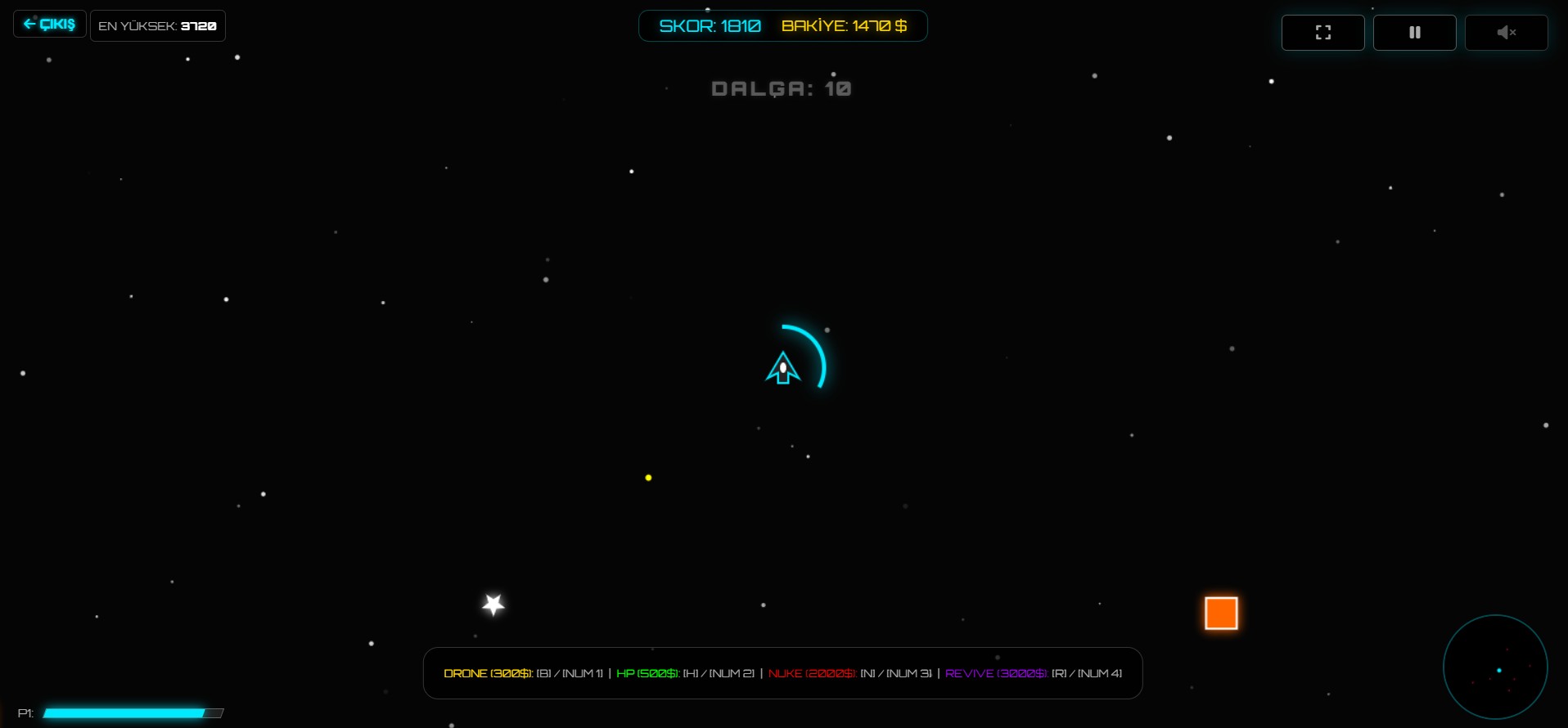 Space Defense Game - Reactor Protection